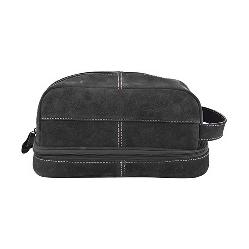 Jasper Suede Dopp Kit Black