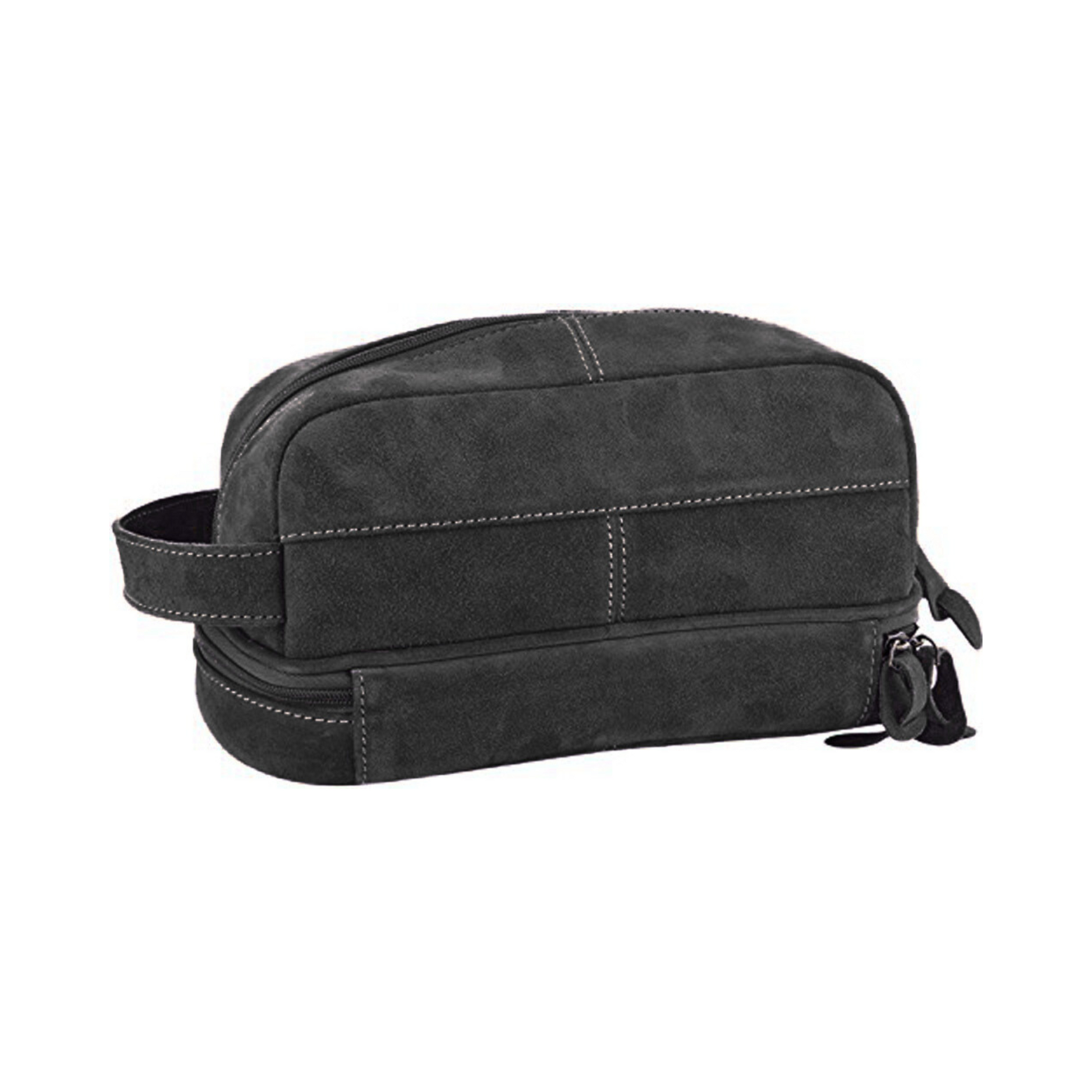 Jasper Suede Dopp Kit Black